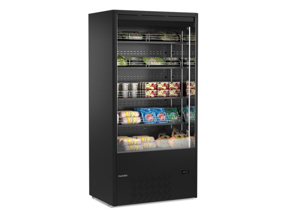 Espositore Murales nero 10B per salumi e latticini.